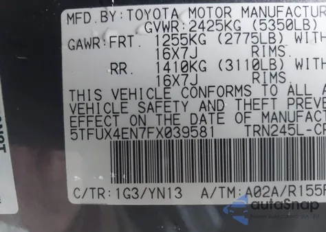 2015 Toyota Tacoma from USA, damaged, VIN 5TFUX4EN7FX039581